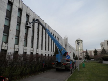 замена стекла на высоте, замена стекла, бронза-6мм, Академия Генерального Штаба, Москва, Проспект Вернадского, дом 100